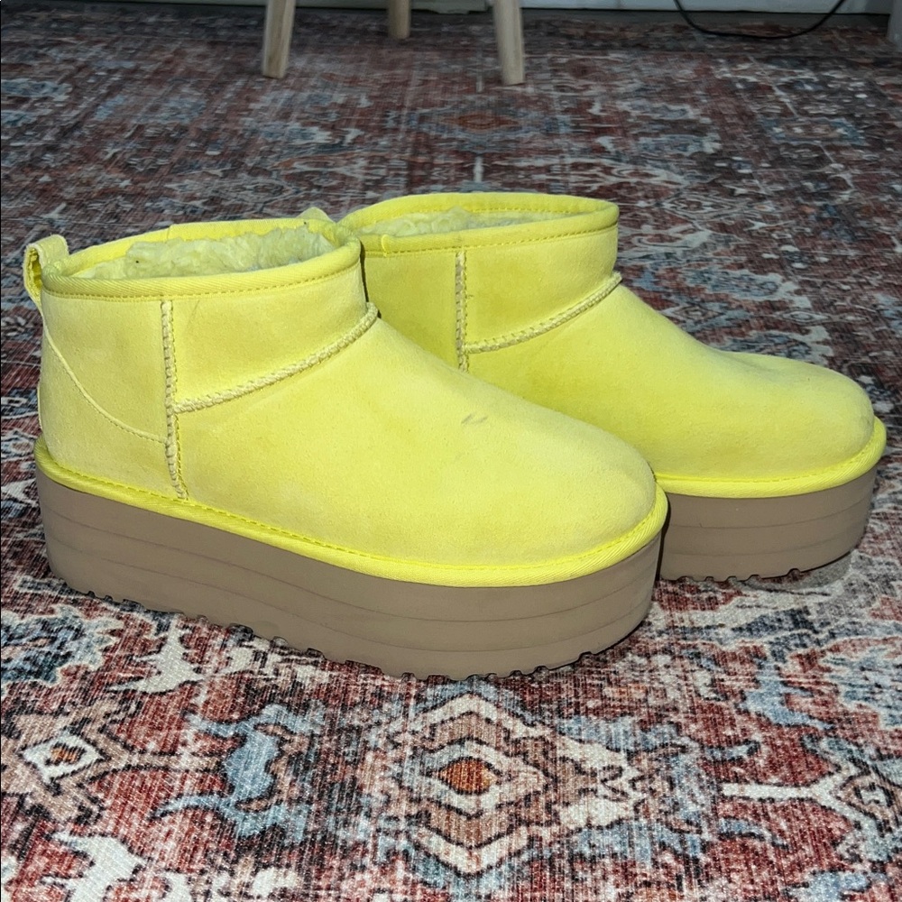 Ugg Neon Yellow Platform Boots - image 1